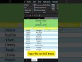 Flash Fill - Full Name & Table Making