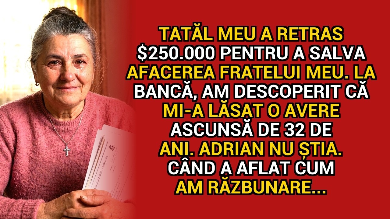 Tatăl meu a retras $250.000 pentru a salva afacerea fratelui meu — în acea noapte m-am răzbunat