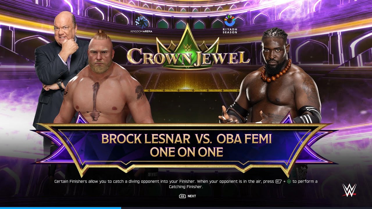 FULL MATCH : Brock Lesnar Vs Oba Femi | Beast Incarnate | WWE 2K25 | Brock Lesnar Vs Giants