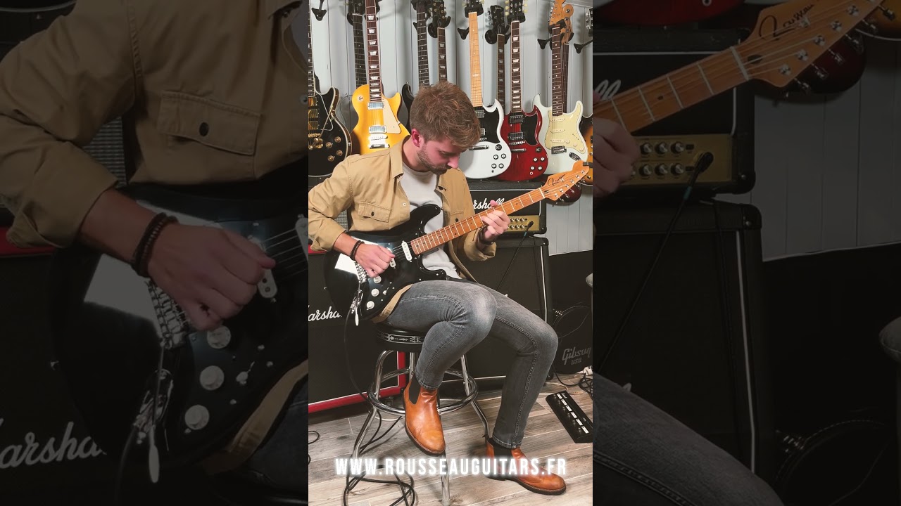 Gauthier découvre cette Rousseau Guitars à manche reverse équipée d’un set de micros P&Pickups DBS
