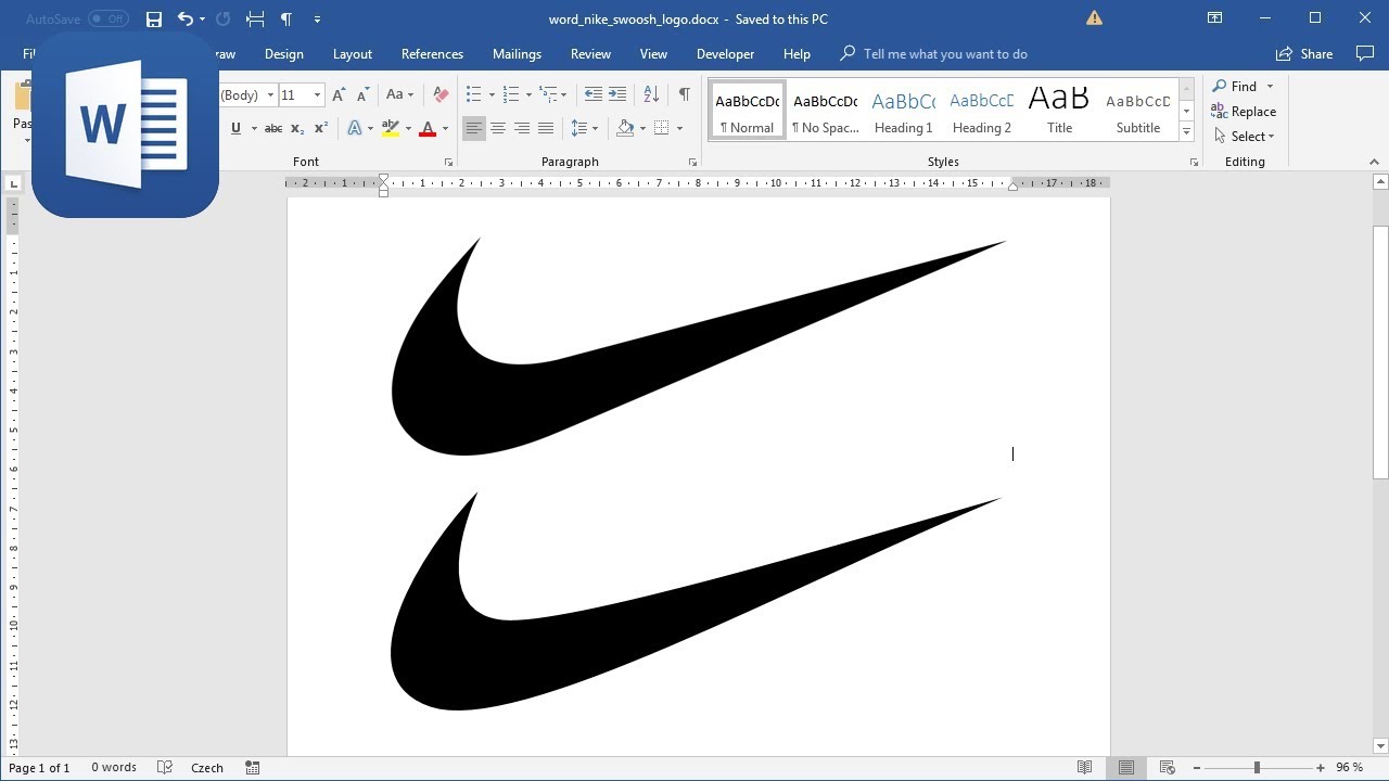 How to create Nike logo Word YouTube