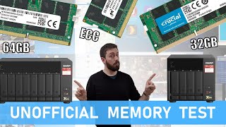 64GB, 32GB and ECC memory in the QNAP TS-873A NAS - Memory Upgrade Test