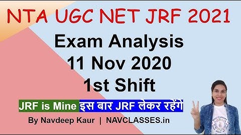 Exam Analysis 11 Nov 20201st Shift | NET JRF