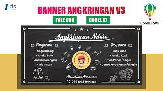 Free CDR - Cara Membuat Desain Banner Angkringan V3 #klsdesign