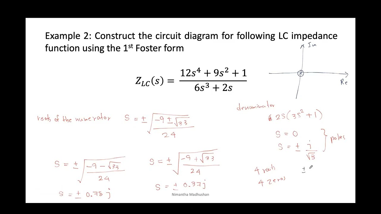 First Foster form Example 2 | LC Circuit | Synthesis of Passive Network