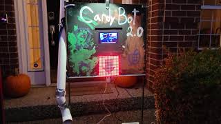 CRAZY Candy Robot (CandyBot!) dispenses Halloween candy AUTOMATICALLY! Touch free!