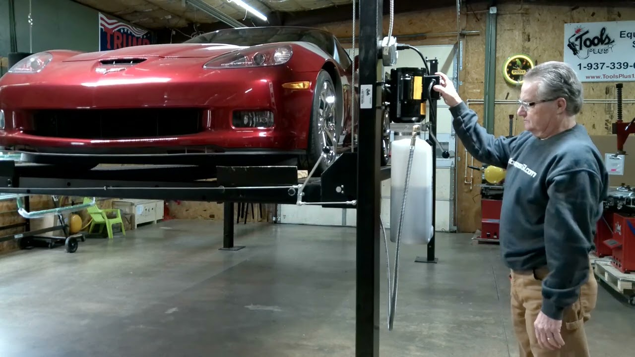 HOW TO 4 post car lift cable and lock adjustment, four post car lift operation. Car lift safety.