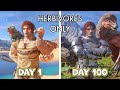 I SURVIVED 100 DAYS HARDCORE ARK WITH HERBIVORES ONLY!