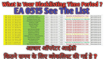 MPSEDC EA 0515 2021-2022 All Aadhaar Operator Blacklisting Time Period | Invalid Operator