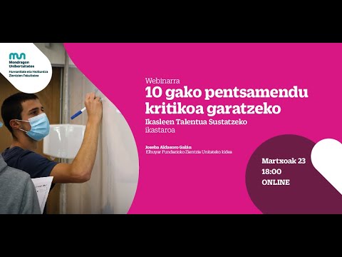 Webinarra: 10 gako pentsamendu kritikoa garatzeko