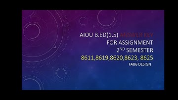 AIOU B.Ed(1.5) 2nd Semester Assignment Answer key