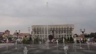 Тула, поющие фонтаны на площади Ленина.