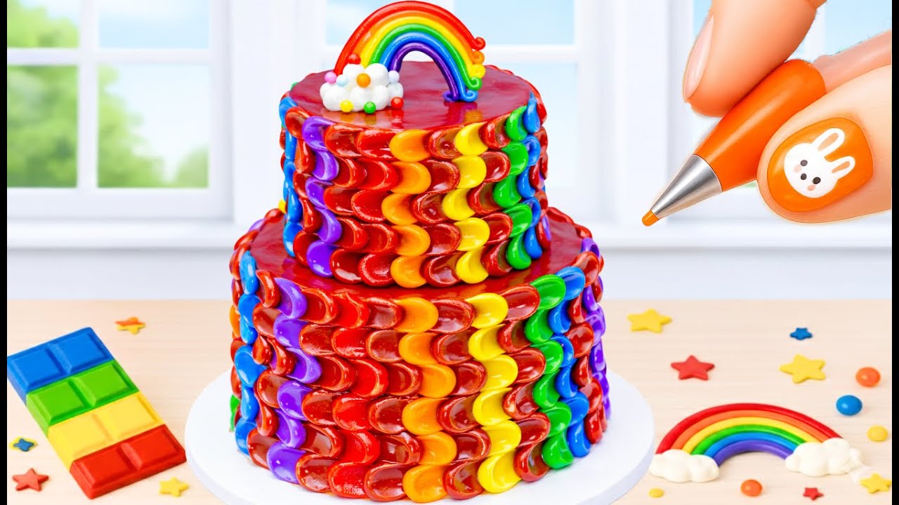 Best of Mini Rainbow Cake 🌈 Colorful Mini Cake Decorating Tutorial | Gwen Mini Cakes