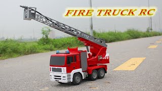 Unboxing RC Fire Truck with Water Pump, Extendable Ladder - Double E Fire Truck