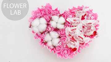 Valentie's candies heart | Heart with cotton and candies | DIY Crafts for Valentine's Day