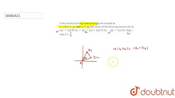 If the vertices of an equilateral triangle are situated at `z=0, z=z_1 and z=z_2` then which of ...