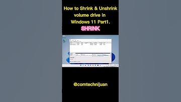 How to Shrink & Unshrink volume drive in Windows11 Part 1 #shorts