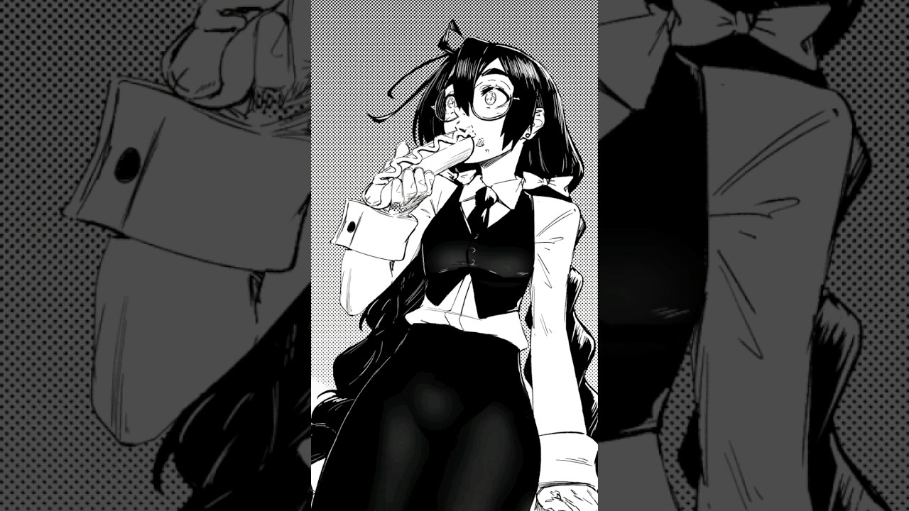 #食べガール #artprocess #artstyle #manga #mangagirl #hotdog
