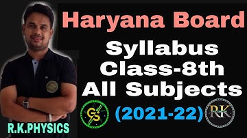 Syllabus for Class-8th All Subjects Haryana Board (2021-22) $$ Green Star