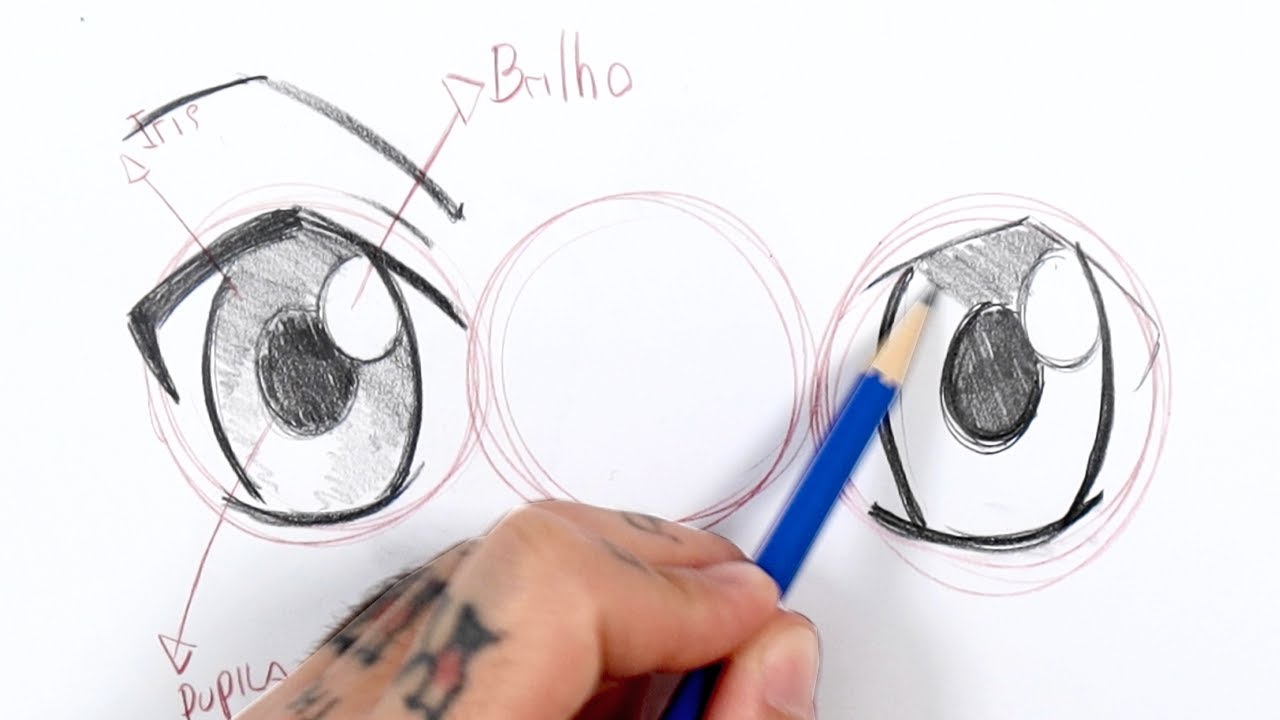 Como desenhar olhos de Anime  Mangá ✏️ 👁️👁️ #anime #manga