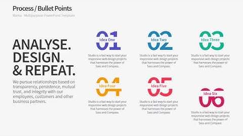 6-Step Process / Bullet Points PowerPoint Template (A) - Warna Slides