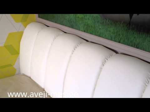 თეთრი საწოლი ტყავში   tetri sawoli tyavshi