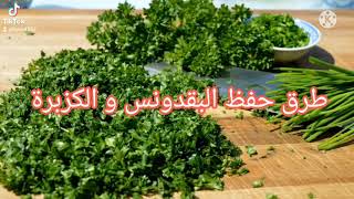 طريقة حفظ البقدونس (المعدنوس )و الكزبرة لاطول مدة ممكنة