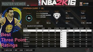 NBA 2K16 Best Three Point Shooting Ratings (Xbox One)