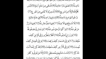 سورة الغاشية بصوت المقرئ سعد الغامدي .مكررة لتسهيل الحفظ للأطفال.