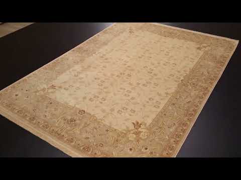 Ottoman Serisi El Dokuma Çerçeve Desenli Kahverengi Yün Halı inceleme videosu kapak görseli