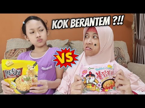 Challenge Samyang VS Meeju ♥ Rusuh... Enak Yang Pedas Atau Keju 😄 Parodi Aqilla's Diary