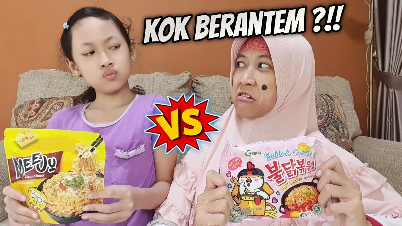 Challenge Samyang VS Meeju ♥ Rusuh... Aqilla - Enak Yang Pedas Atau Keju 😄 Parodi Aqilla's Diary