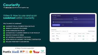 Courierify Video 9: How to use and scan Loadsheet within Courierify