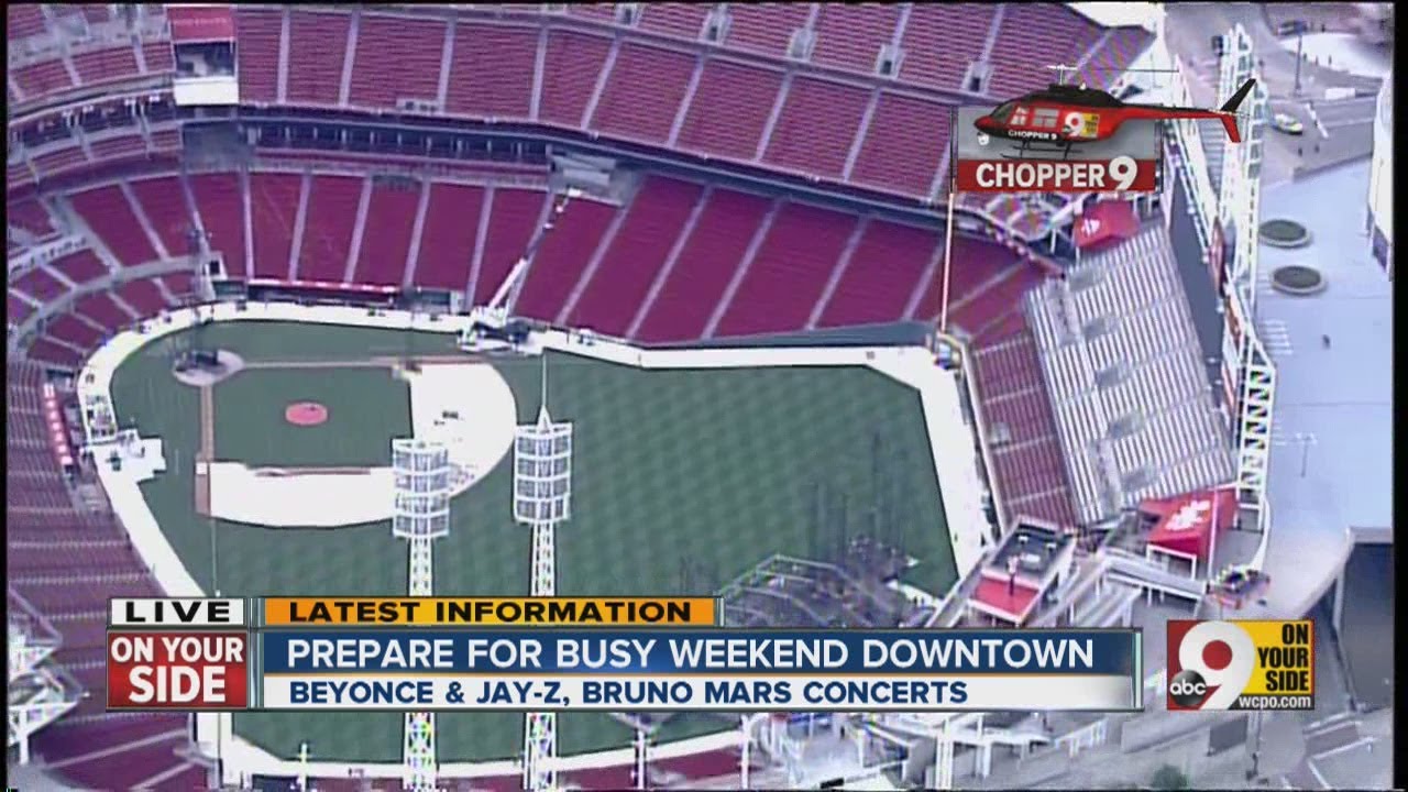 Beyonce, Jay-Z concert setup underway - YouTube