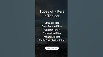 Tableau Interview Question - Types of Filters #tableau #dataanalysis #dataanalysts #data #music