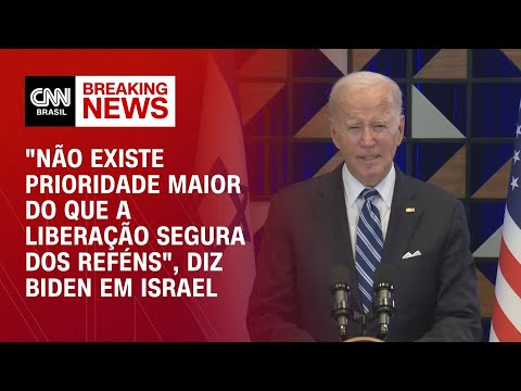 "Não existe prioridade maior do que a liberação segura dos reféns", diz Biden em Israel | LIVE CNN