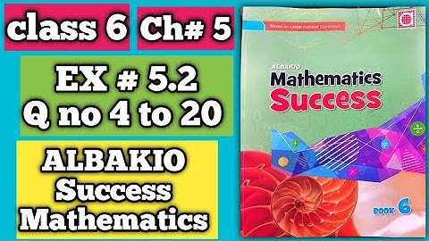 Class 6 Math📝| Albakio Success | Exercise 5.2 Q No 4 to 20 complete ✅ ‎⁨@albakiointernational4219