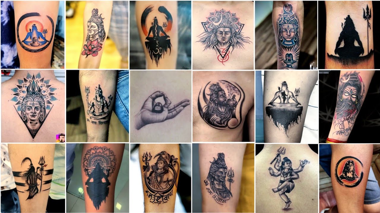 Bholenath with trishul tattoo in black colour, Shiv with trishul tattoo in  black colour, God shivji with trishul tattoo for men, God mahakal