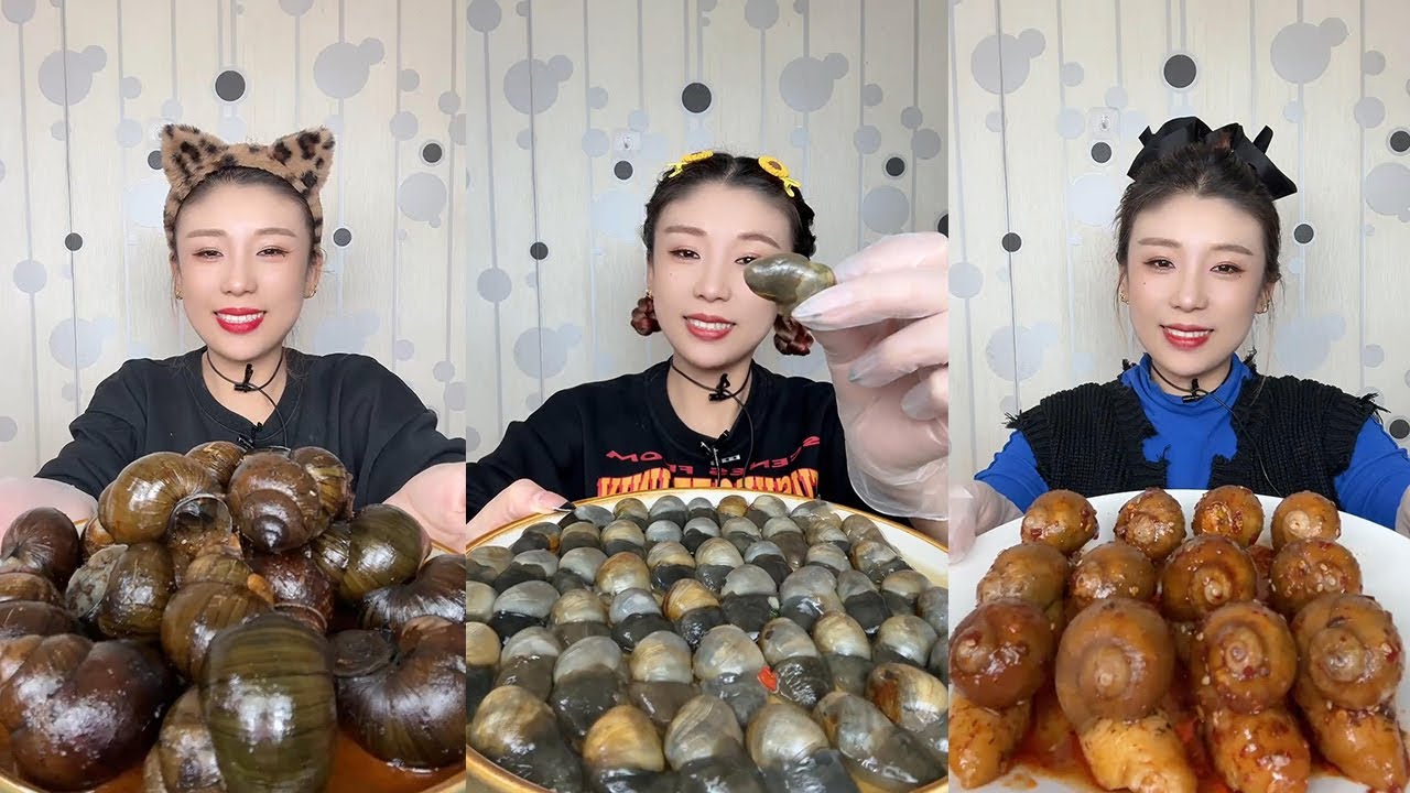 【XueYan Mukbang】Field snails+mud snails+spicy abalone snails🐚🐚#Seafood#sashimi#gourmet#asmr
