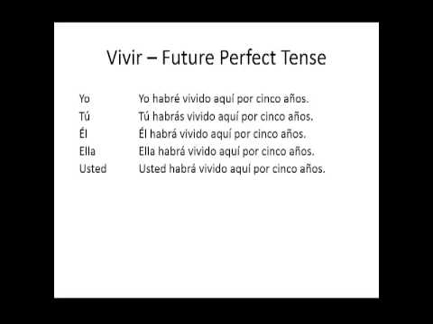 vivir future perfect tense youtube preterite form of vivir