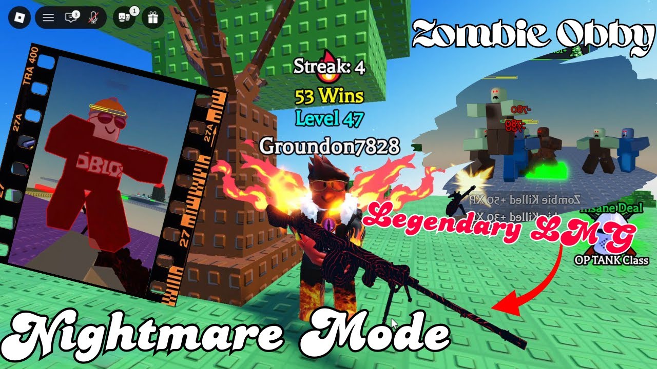 Legendary LMG Unleashed! Nightmare Mode Destroyed | Zombie Obby