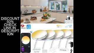 Zigbee 3.0 Round Dual White LED Under Cabinet Light Kit CCT Color Diming Voice/App Control for Wardr