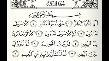 سورة التكاثر القارئ عبدالحكيم الصافي
