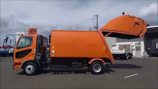 塵芥車/プレス式パッカー車] H19 ファイター 極東開発 - YouTube