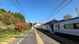 【E353系】特急あずさ33号 信濃境駅通過【12両】