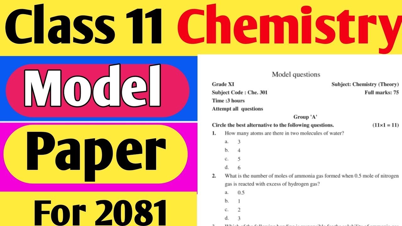 Class 11 Neb Chemistry Model Question Paper For 2082 | Important Questions For Exam