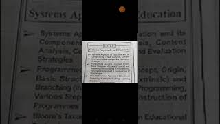 ICT ||Unit 2  || Introduction..( Systems Approach In Education) subject code 203