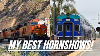 My Best Hornshows Ft. Bnsf, Metrolink, Amtrak, Surfliner
