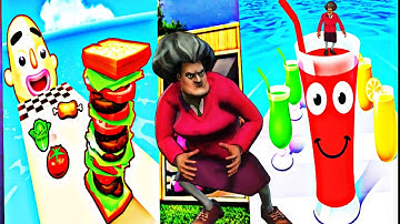 Scary Teacher. Sandwich Runner VS Juice Run | Android Game | Gaming Run Gameplay