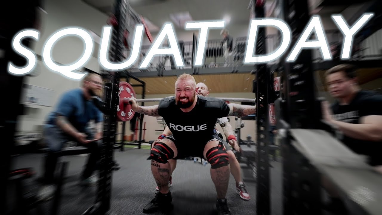 Squatting Muscle Men Porn - SQUAT DAY WITH MY COACH @ THORS POWER GYM!! HAFTHOR BJORNSSON & SEBASTIAN  OREB